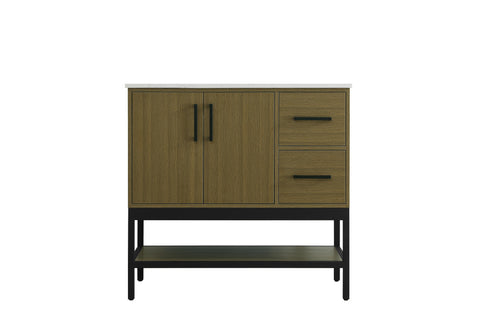 Elegant Lighting Lennox Vanity Cabinet 2Dr2Dw 36 Inch x22 Inch x34 Inch in Chestnut Brown Model: VF60736MCB