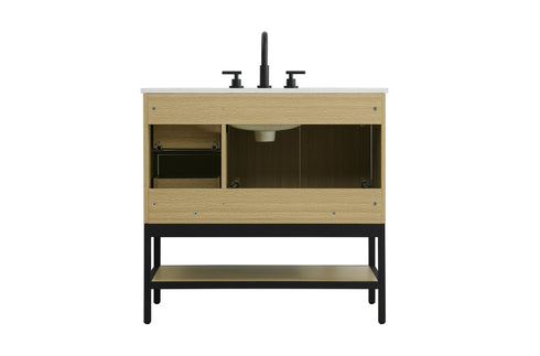 Elegant Lighting Lennox Vanity Cabinet 2Dr2Dw 36 Inch x22 Inch x34 Inch in Honey Brown Model: VF60736MHB