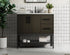 Elegant Lighting Lennox Vanity Cabinet 2Dr2Dw 36 Inch x22 Inch x34 Inch in Mocha Brown Model: VF60736MMB