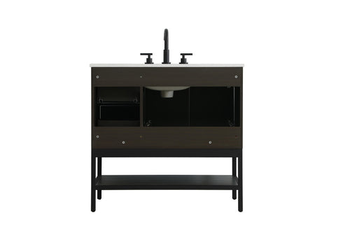 Elegant Lighting Lennox Vanity Cabinet 2Dr2Dw 36 Inch x22 Inch x34 Inch in Mocha Brown Model: VF60736MMB