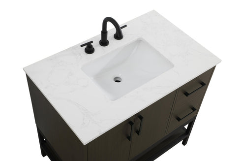 Elegant Lighting Lennox Vanity Cabinet 2Dr2Dw 36 Inch x22 Inch x34 Inch in Mocha Brown Model: VF60736MMB