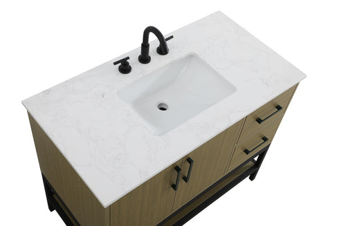 Elegant Lighting Lennox Vanity Cabinet 2Dr2Dw 42 Inch x22 Inch x34 Inch in Chestnut Brown Model: VF60742MCB