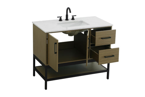 Elegant Lighting Lennox Vanity Cabinet 2Dr2Dw 42 Inch x22 Inch x34 Inch in Chestnut Brown Model: VF60742MCB