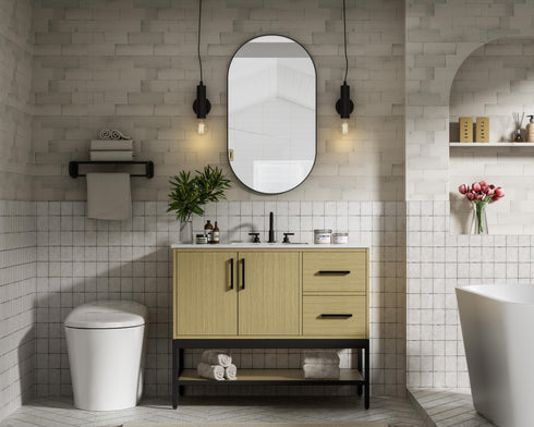 Elegant Lighting Lennox Vanity Cabinet 2Dr2Dw 42 Inch x22 Inch x34 Inch in Honey Brown Model: VF60742MHB