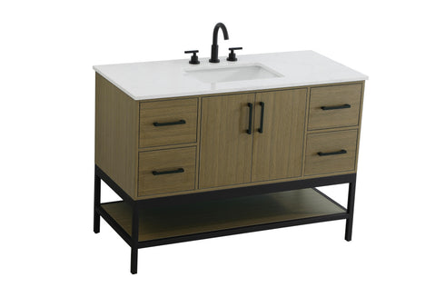 Elegant Lighting Lennox Vanity Cabinet 2Dr4Dw 48 Inch x22 Inch x34 Inch in Chestnut Brown Model: VF60748MCB