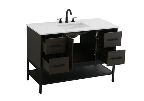 Elegant Lighting Lennox Vanity Cabinet 2Dr4Dw 48 Inch x22 Inch x34 Inch in Mocha Brown Model: VF60748MMB