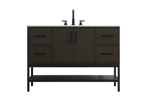 Elegant Lighting Lennox Vanity Cabinet 2Dr4Dw 48 Inch x22 Inch x34 Inch in Mocha Brown Model: VF60748MMB