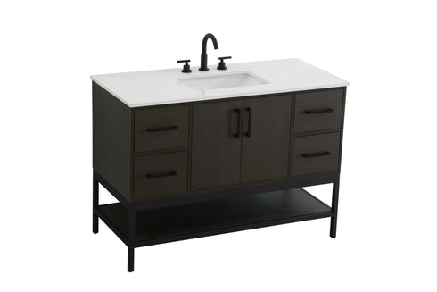 Elegant Lighting Lennox Vanity Cabinet 2Dr4Dw 48 Inch x22 Inch x34 Inch in Mocha Brown Model: VF60748MMB