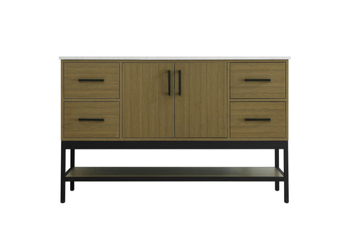 Elegant Lighting Lennox Vanity Cabinet 2Dr4Dw 54 Inch x22 Inch x34 Inch in Chestnut Brown Model: VF60754MCB