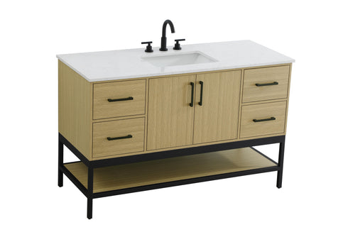 Elegant Lighting Lennox Vanity Cabinet 2Dr4Dw 54 Inch x22 Inch x34 Inch in Honey Brown Model: VF60754MHB