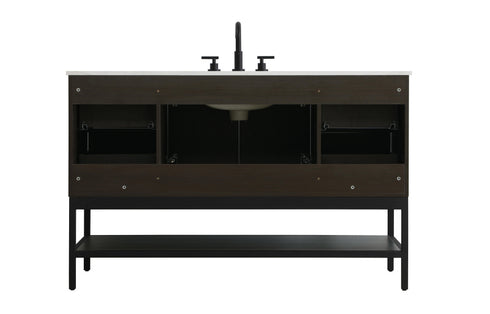 Elegant Lighting Lennox Vanity Cabinet 2Dr4Dw 54 Inch x22 Inch x34 Inch in Mocha Brown Model: VF60754MMB