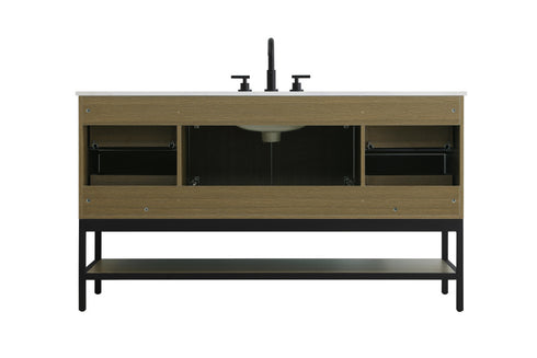 Elegant Lighting Lennox Vanity Cabinet 2Dr4Dw 60 Inch x22 Inch x34 Inch in Chestnut Brown Model: VF60760MCB