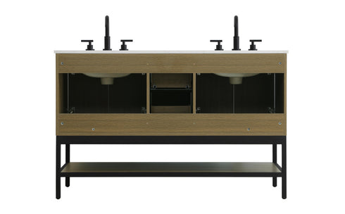 Elegant Lighting Lennox Vanity Cabinet 4Dr2Dw 54 Inch x22 Inch x34 Inch in Chestnut Brown Model: VF60754DMCB
