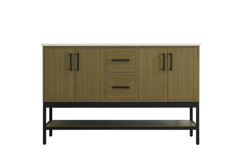 Elegant Lighting Lennox Vanity Cabinet 4Dr2Dw 54 Inch x22 Inch x34 Inch in Chestnut Brown Model: VF60754DMCB