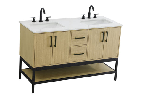 Elegant Lighting Lennox Vanity Cabinet 4Dr2Dw 54 Inch x22 Inch x34 Inch in Honey Brown Model: VF60754DMHB