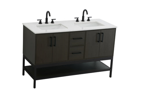Elegant Lighting Lennox Vanity Cabinet 4Dr2Dw 54 Inch x22 Inch x34 Inch in Mocha Brown Model: VF60754DMMB