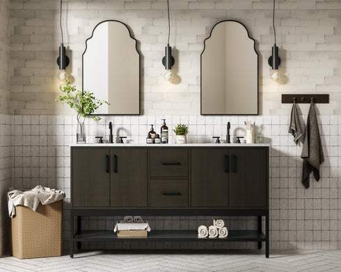 Elegant Lighting Lennox Vanity Cabinet 4Dr2Dw 60 Inch x22 Inch x34 Inch in Mocha Brown Model: VF60760DMMB