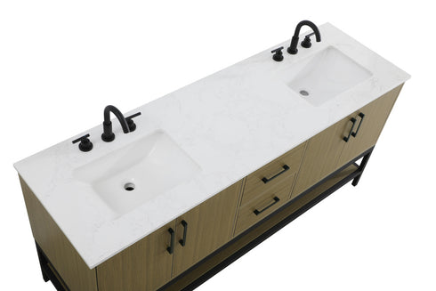 Elegant Lighting Lennox Vanity Cabinet 4Dr2Dw 72 Inch x22 Inch x34 Inch in Chestnut Brown Model: VF60772DMCB