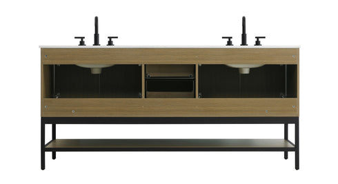 Elegant Lighting Lennox Vanity Cabinet 4Dr2Dw 72 Inch x22 Inch x34 Inch in Chestnut Brown Model: VF60772DMCB