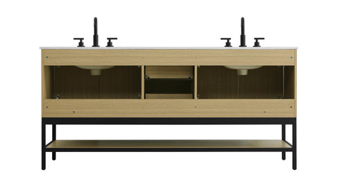 Elegant Lighting Lennox Vanity Cabinet 4Dr2Dw 72 Inch x22 Inch x34 Inch in Honey Brown Model: VF60772DMHB