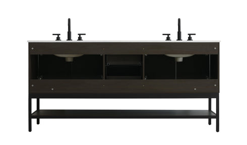 Elegant Lighting Lennox Vanity Cabinet 4Dr2Dw 72 Inch x22 Inch x34 Inch in Mocha Brown Model: VF60772DMMB
