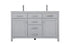 Elegant Lighting Lewis 54 Inch Double Bathroom Vanity in Grey Model: VF23354DGR