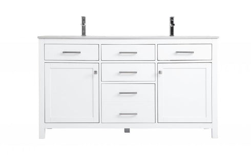 Elegant Lighting Lewis 60 Inch Double Bathroom Vanity in Grey Model: VF23360DGR
