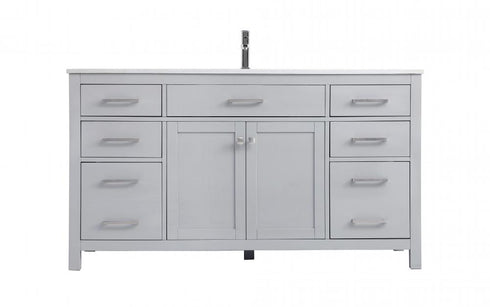 Elegant Lighting Lewis 60 Inch Single Bathroom Vanity in Grey Model: VF23360GR