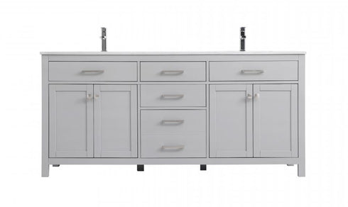 Elegant Lighting Lewis 72 Inch Double Bathroom Vanity in Grey Model: VF23372DGR