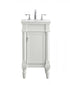 Elegant Lighting Lexington 18 Inch Single Bathroom Vanity in Antique White with Ivory White Engineered Marble Model: VF13018AW-VW