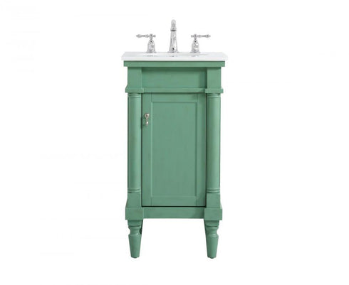 Elegant Lighting Lexington 18 Inch Single Bathroom Vanity in Antique White with Ivory White Engineered Marble Model: VF13018AW-VW