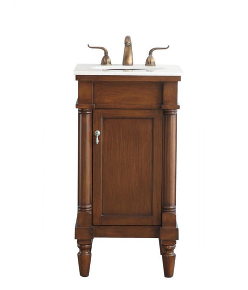 Elegant Lighting Lexington 18 Inch Single Bathroom Vanity in Antique White with Ivory White Engineered Marble Model: VF13018AW-VW