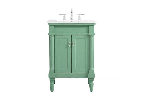 Elegant Lighting Lexington 24 Inch Single Bathroom Vanity in Antique White with Ivory White Engineered Marble Model: VF13024AW-VW