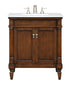 Elegant Lighting Lexington 30 Inch Single Bathroom Vanity in Antique White with Ivory White Engineered Marble Model: VF13030AW-VW