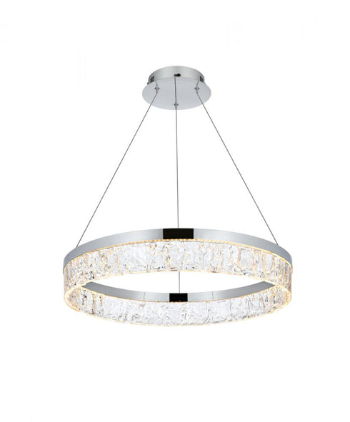 Elegant Lighting Linden 22 Inch Adjustable LED Chandelier in Chrome Model: 2050D22C