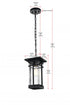 Elegant Lighting Livingston 7 inch Outdoor Pendant in Black Model: OD321H14BK