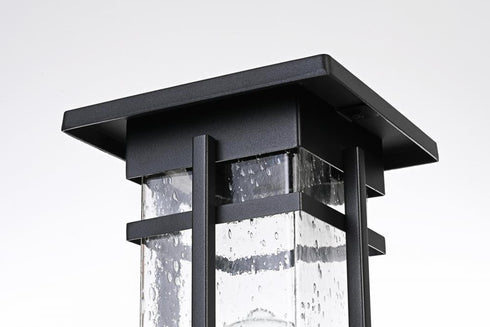Elegant Lighting Livingston 7 inch Outdoor Pendant in Black Model: OD321P17BK