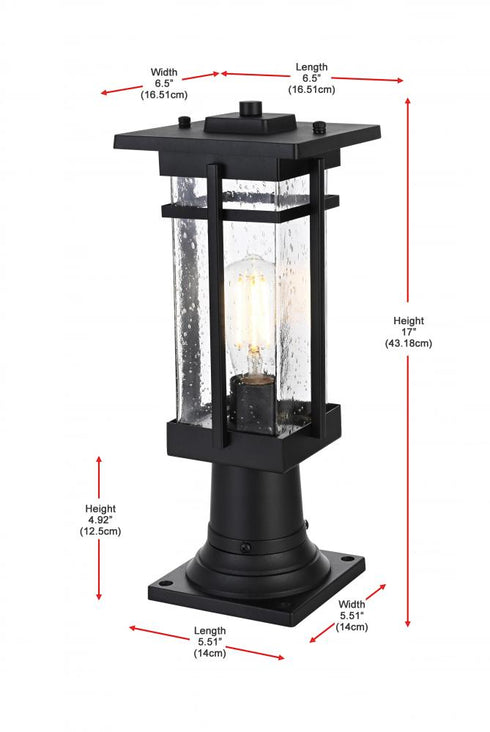 Elegant Lighting Livingston 7 inch Outdoor Pendant in Black Model: OD321P17BK