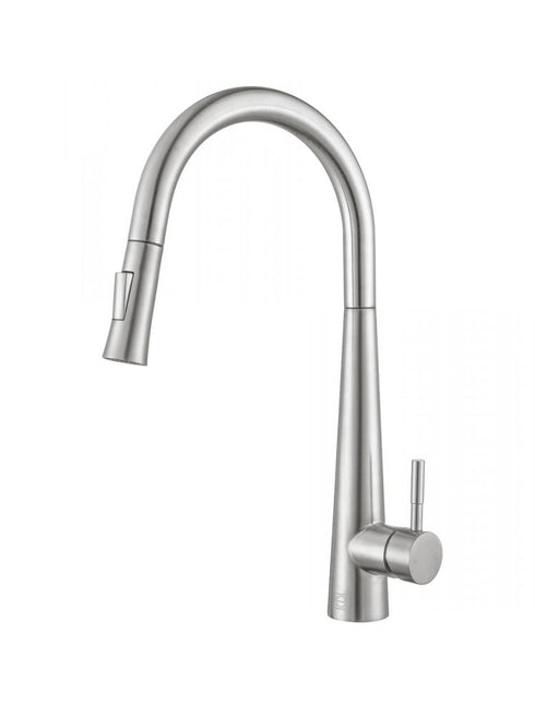 Elegant Lighting Lucas Single Handle Pull Down Sprayer Kitchen Faucet in Brushed Gold Model: FAK-301BGD