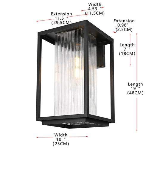 Elegant Lighting Ludlow 1 Light Wall sconce W10 Inch E11.5 Inch H19 Inch L1 in Black (1Box) Model: OD308W19BK