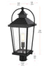 Elegant Lighting Luz 23 inch Outdoor Post light in Black in Black and Clear Finish Model: OD605P23BK