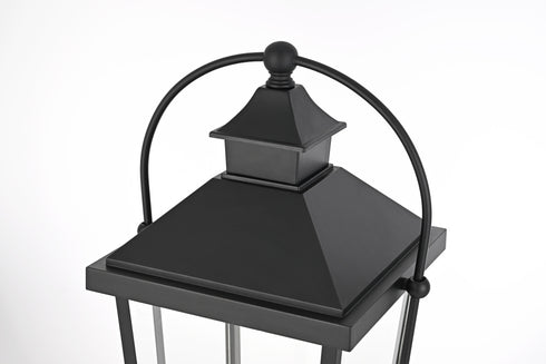 Elegant Lighting Luz 27 inch Outdoor Post light in Black in Black and Clear Finish Model: OD605P27BK