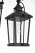 Elegant Lighting Luz 84 inch Outdoor Post light with pole in Black in Black and Clear Finish Model: OD605P84BK