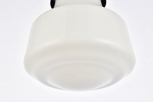 Elegant Lighting Lye Lyle 1 light Black and frosted white glass plug in pendant Model: LDPG6255BK