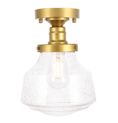 Elegant Lighting Lyle 1 light in Black and Clear seeded glass Flush mount Model: LD6240BK