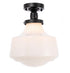 Elegant Lighting Lyle 1 light in Black and Clear seeded glass Flush mount Model: LD6240BK