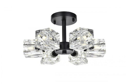 Elegant Lighting Lyra 14 Inch Flush Mount in Black Model: LD920F14BK
