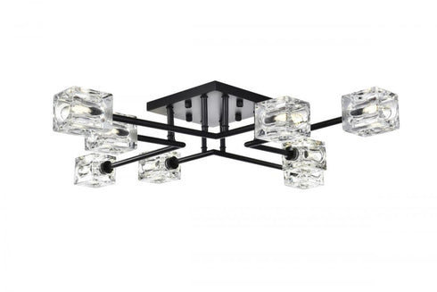 Elegant Lighting Lyra 32 Inch Flush Mount in Black Model: LD920F32BK