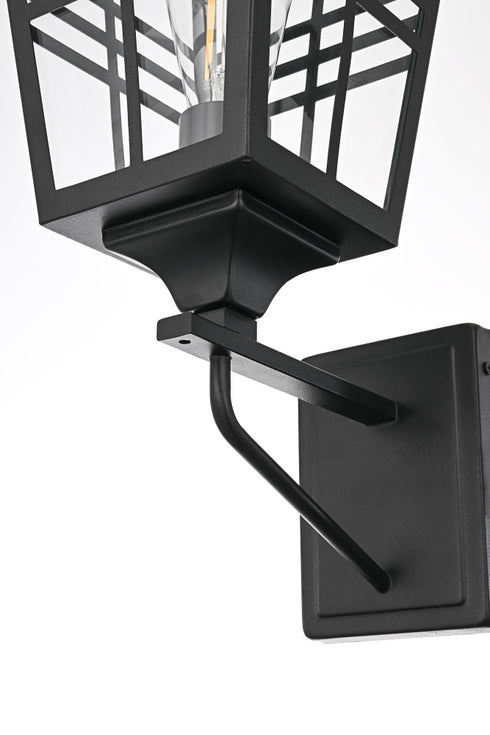 Elegant Lighting Macon 1 Light Wall sconce W8.5 Inch E10.5 Inch H19.5 Inch L1 in Black Model: OD303W20BK