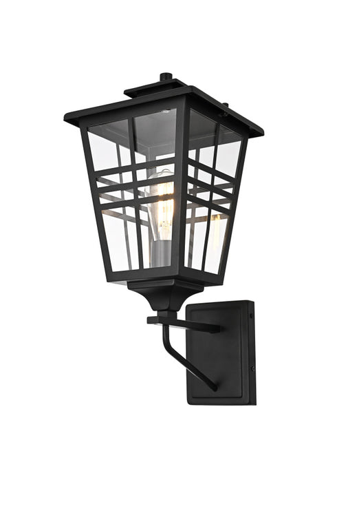Elegant Lighting Macon 1 Light Wall sconce W8.5 Inch E10.5 Inch H19.5 Inch L1 in Black Model: OD303W20BK